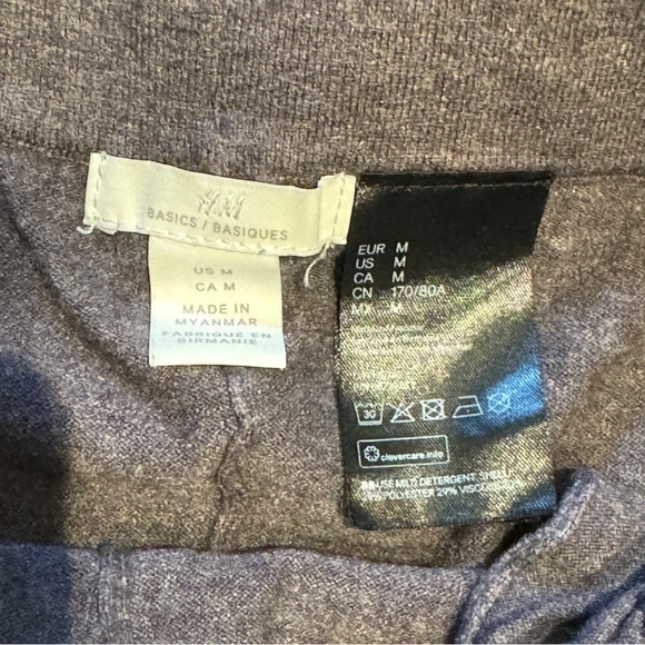 H&M Basics Grey  Purple Split Hem Lounge Pants Soft Comfortable Loungewear EUC - Picture 13 of 14